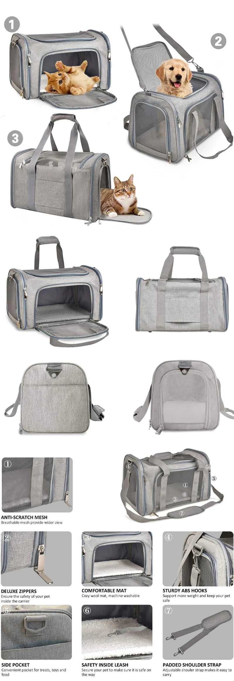 Portable Pet Travel Carrier – Soft‑Sided & Airline Approved