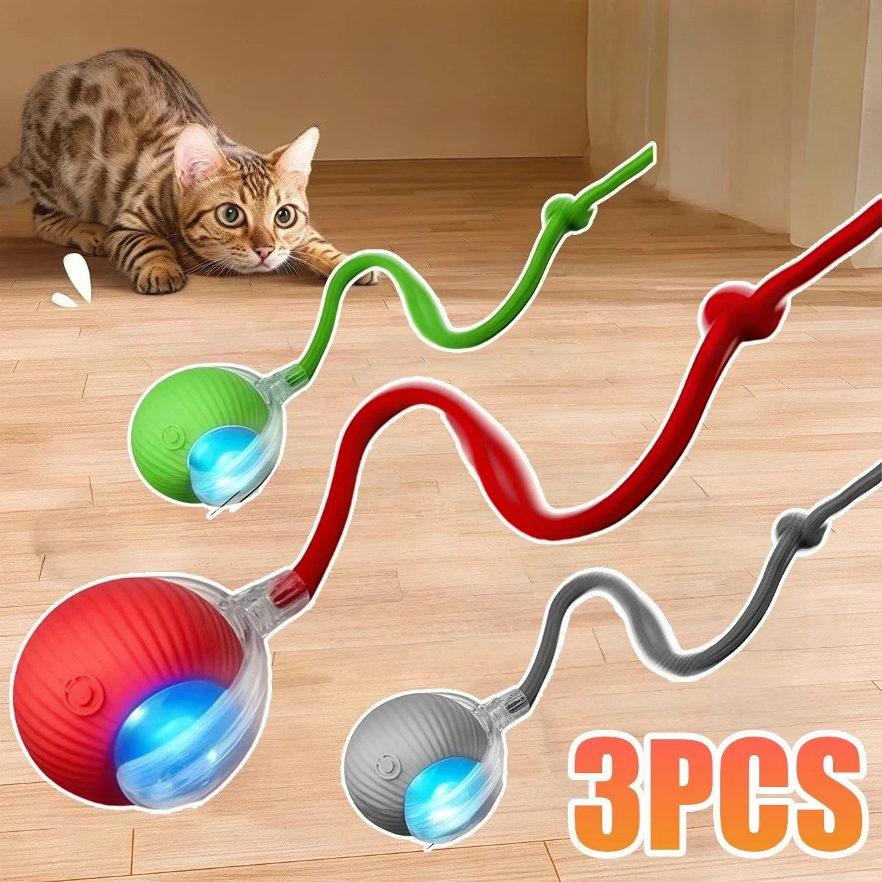 Smart Motion Cat Ball with Faux Tail
