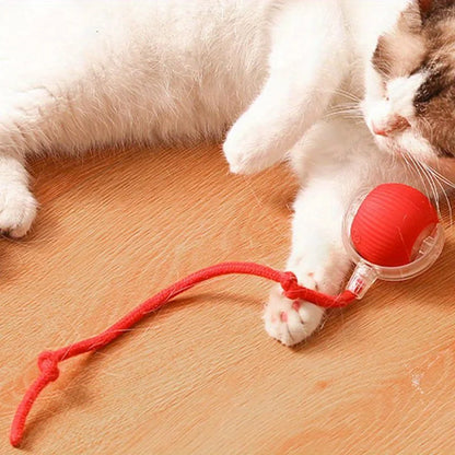 Automatic Interactive Cat Ball – Rechargeable Smart Rolling Toy with Faux Tail
