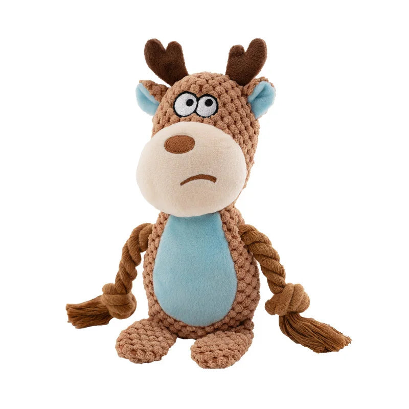 Bite‑Resistant Plush Dog Toy with Squeaker