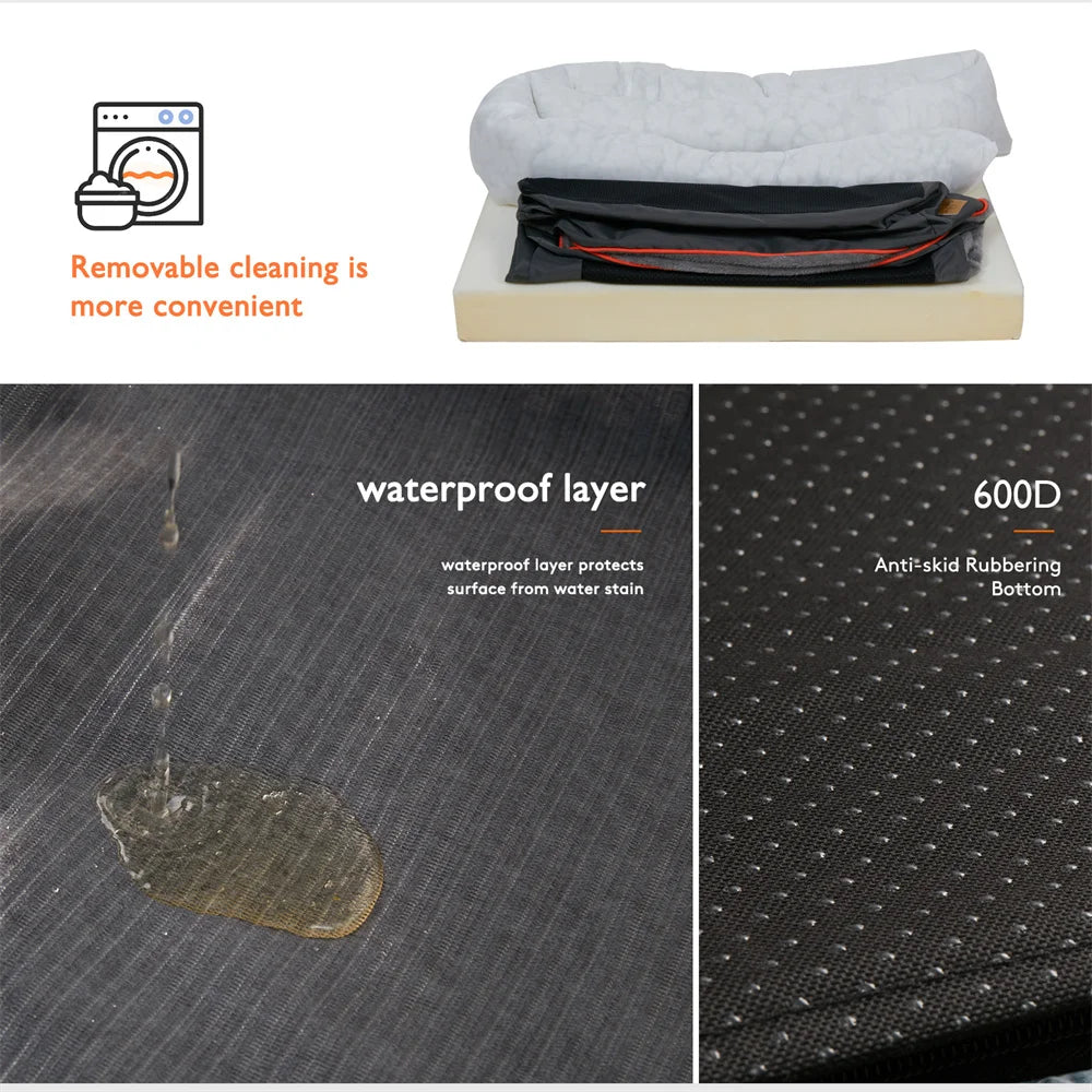 Orthopedic Dog Sofa Bed • Memory Foam & Bolster