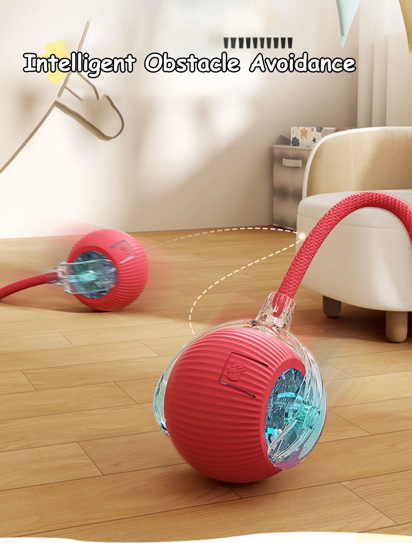 Smart Motion Cat Ball with Faux Tail
