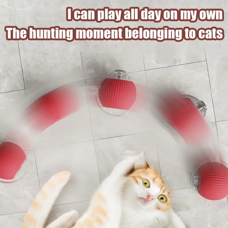 Automatic Interactive Cat Ball – Rechargeable Smart Rolling Toy with Faux Tail
