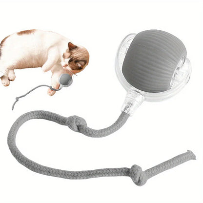 Automatic Interactive Cat Ball – Rechargeable Smart Rolling Toy with Faux Tail