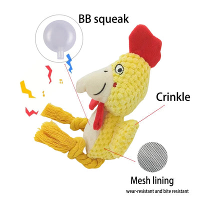 Bite‑Resistant Plush Dog Toy with Squeaker