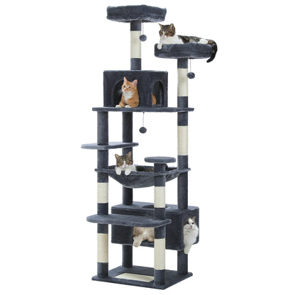 Large Cat Tree Tower with Hammock & Condos