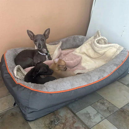 Orthopedic Dog Sofa Bed • Memory Foam & Bolster