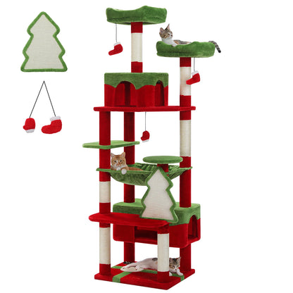 Large Cat Tree Tower with Hammock & Condos