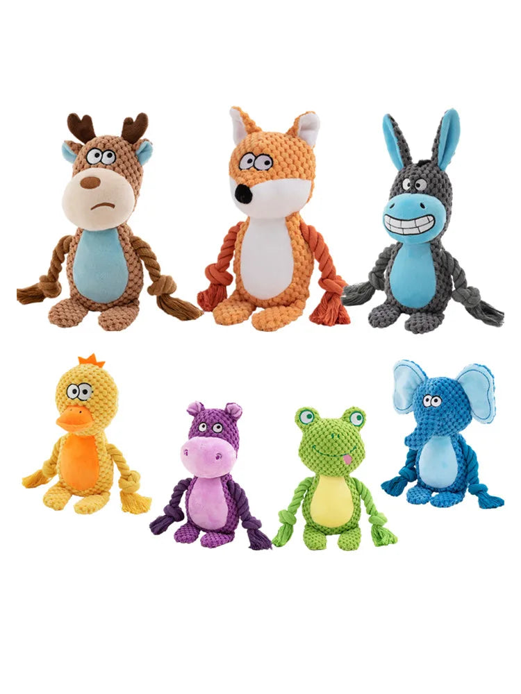 Bite‑Resistant Plush Dog Toy with Squeaker