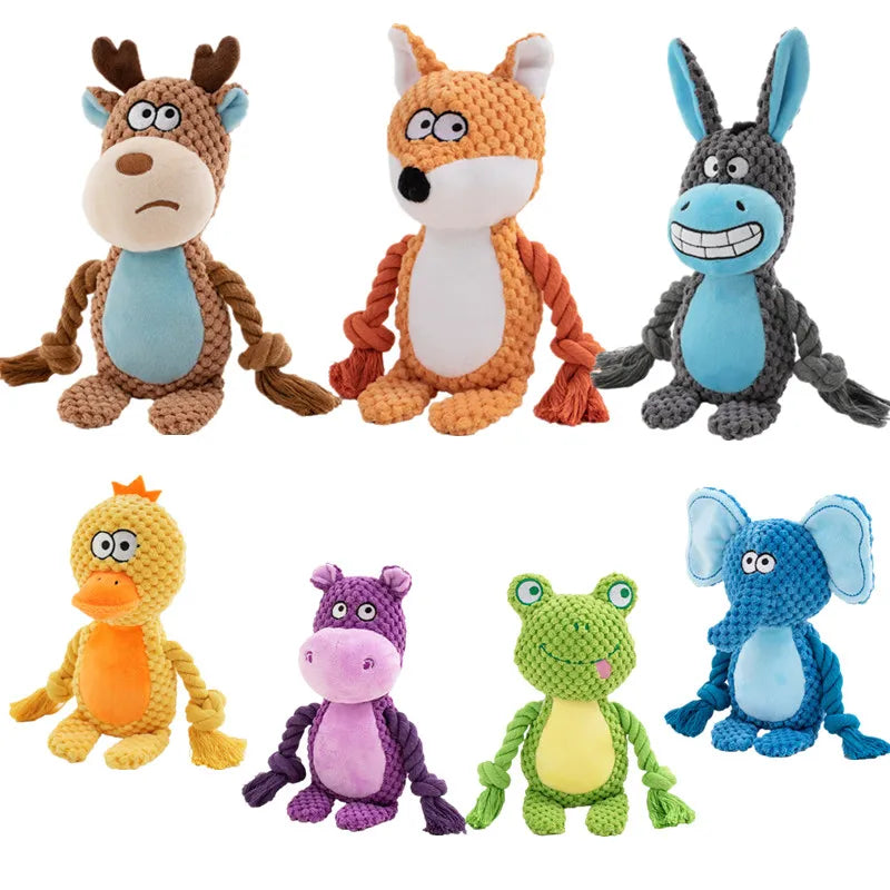 Bite‑Resistant Plush Dog Toy with Squeaker