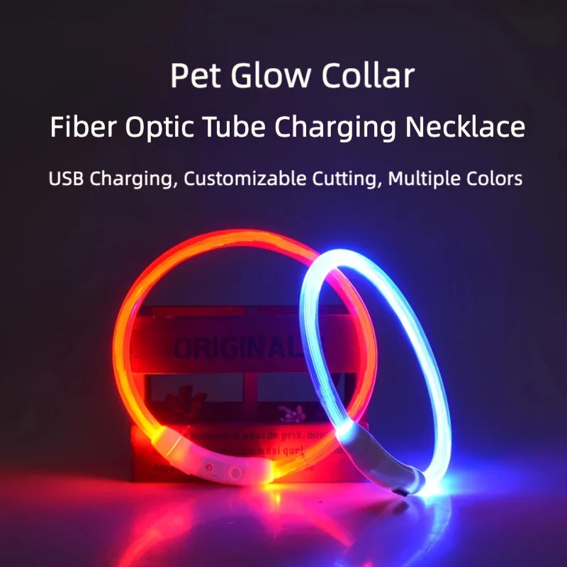 Rechargeable LED Dog Collar – Adjustable Night Safety
